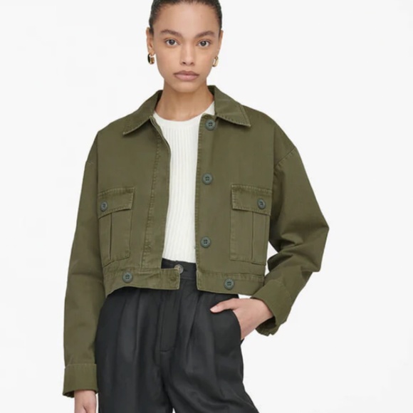 Anine Bing Adriana Jacket in Army Green - Picture 1 of 5